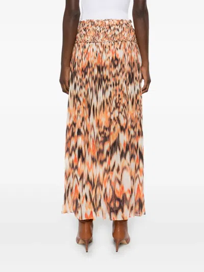 Isabel Marant 'rolande' Animal Print Skirt In Orange