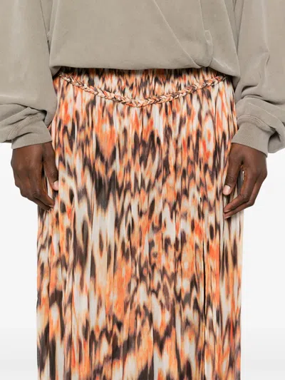 Isabel Marant 'rolande' Animal Print Skirt In Orange