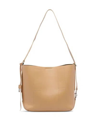 Hogan Strap Adjust Hobo Metal Rectangular Bag In Neutrals