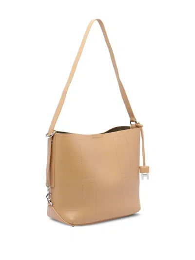 Hogan Strap Adjust Hobo Metal Rectangular Bag In Neutrals