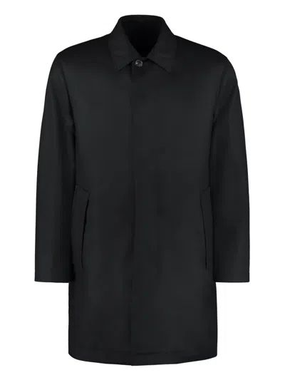 Zegna Wool Coat In Black