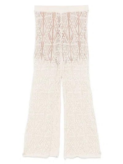 Liu •jo Liu Jo Cotton Semi-perforated Ttrousers In White