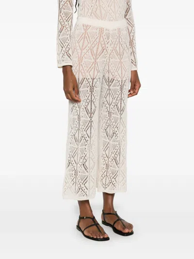 Liu •jo Liu Jo Cotton Semi-perforated Ttrousers In White