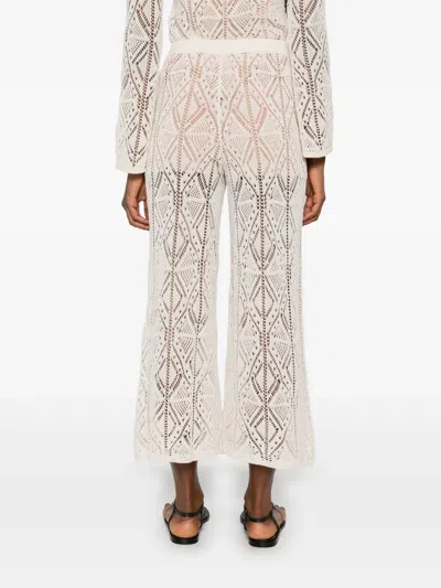 Liu •jo Liu Jo Cotton Semi-perforated Ttrousers In White