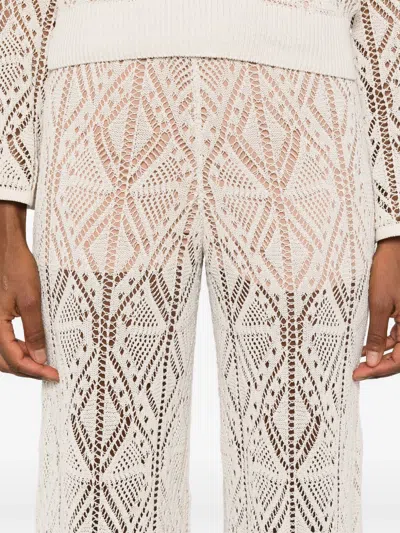 Liu •jo Liu Jo Cotton Semi-perforated Ttrousers In White