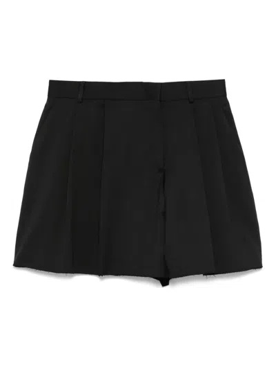 Moschino Pleated Shorts With Belt Loops And Pockets In Black
