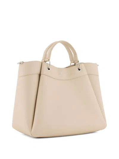 Armani Exchange Large Shaped Shopper Bag With Double Handles In Neutrals