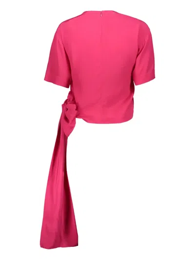 Cedric Charlier Top With Bow In Pink