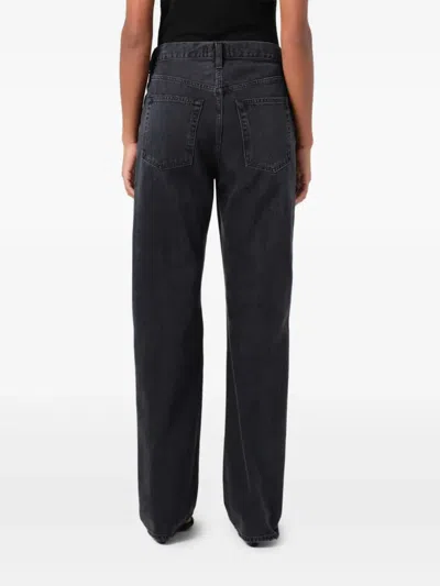 Agolde Nico Stretch High Rise Slim Fit Jeans In Black