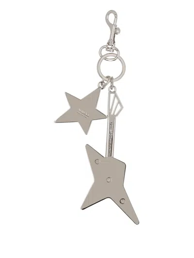 Versace Silver-tone Metal Key Ring And Clasp In Silver