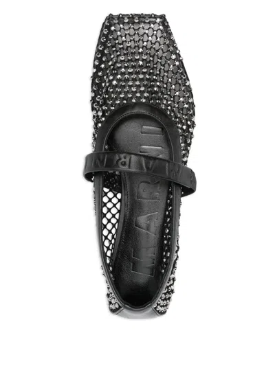 Marni Black Mesh Mary Jane Ballerina Flats