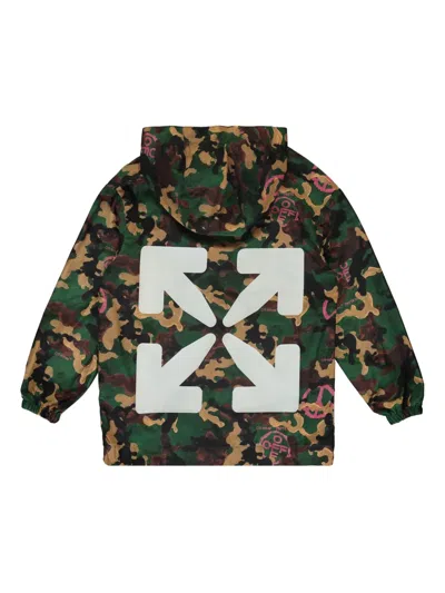 Off-white Techno Fabric Jacket In Brown