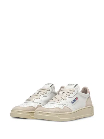 Autry White Lace Up Sneakers In White