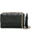 Tory Burch Micro Fleming Tassel Bag In Black/gold