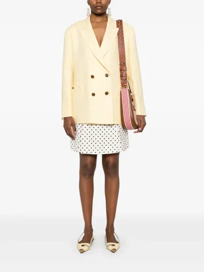 Blazé Milano Structured Double Breasted Jacket In Yellow