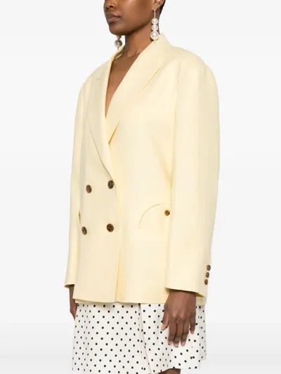 Blazé Milano Structured Double Breasted Jacket In Yellow