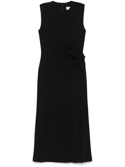 花卉贴花中长连衣裙