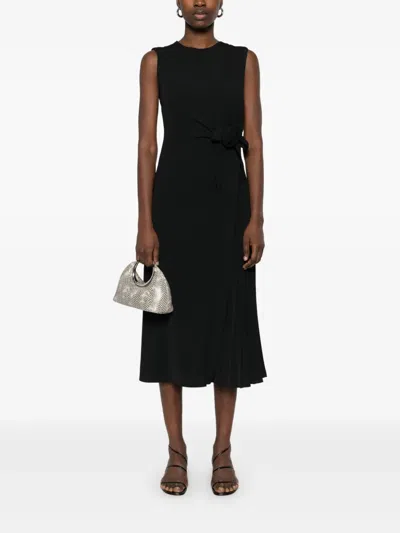 花卉贴花中长连衣裙