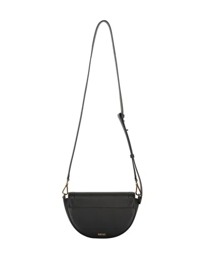 Versace Women's Medusa Logo Leather Crossbody Bag In 黑色
