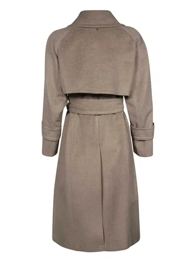 Dondup Double-breasted Wool Coat In Nude