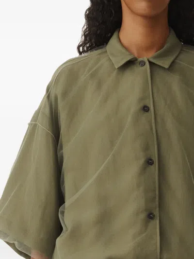 Fabiana Filippi Hemd Mit Mesh-overlay In Grün