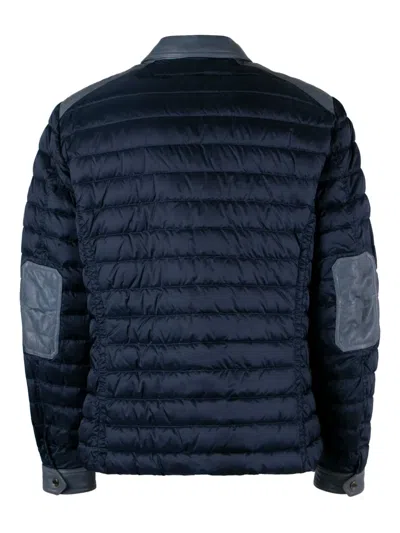Moorer Denim Inserts Down Jacket In Blau