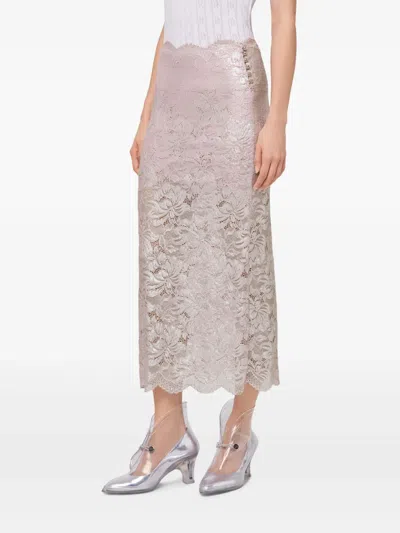 Rabanne Gonna Midi Rosa In Rosa