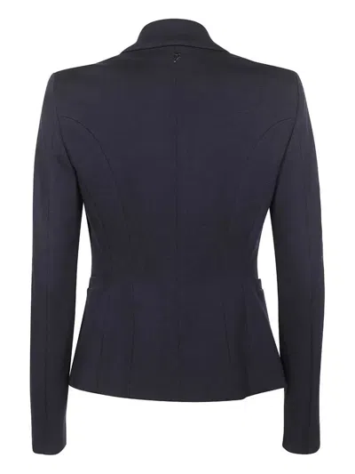 Dondup Double Breasted Blazer In Blau