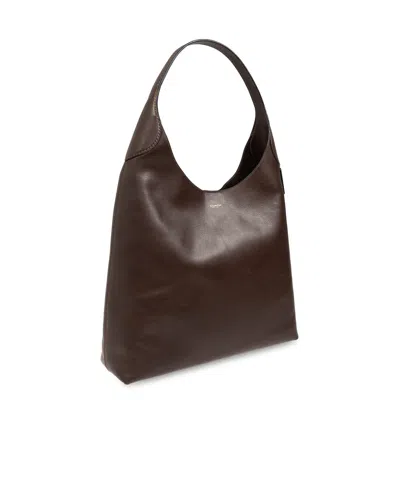 Coach Maple Brooklyn 28 Leather Shoulder Bag In Black