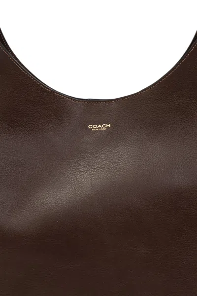 Coach Maple Brooklyn 28 Leather Shoulder Bag In Black