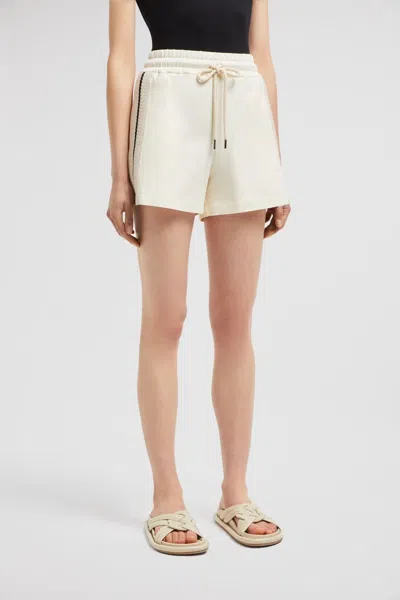 Moncler Short En Coton Avec Détails En Crochet In White