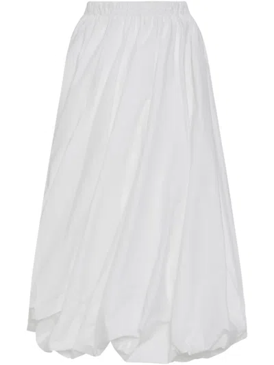 Rosetta Getty Cotton Twisted Bubble Maxi Skirt In White