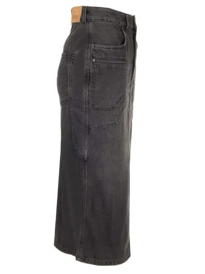 Isabel Marant Britt Midi Skirt In Beige