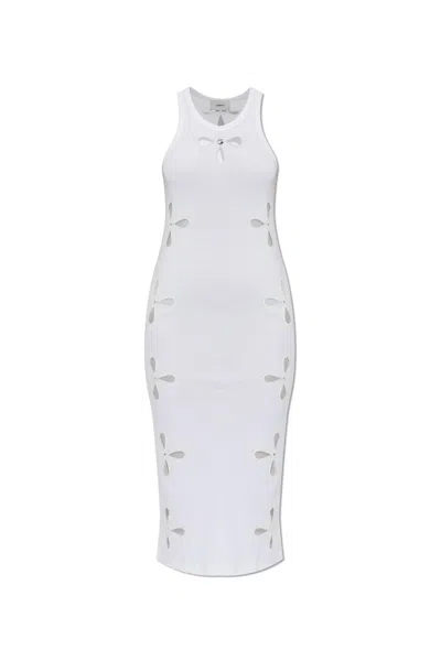 Coperni Dress With Openwork Pattern In White