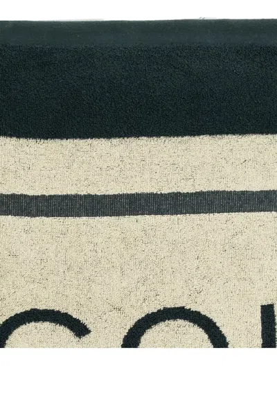 Jacquemus Cruise Towel With Palm Tree Embroidery In Neutrals/green