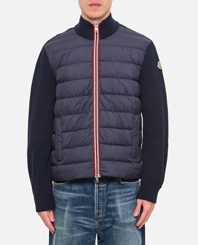 Moncler Padded Cotton Zip-up Cardigan In Night Sky