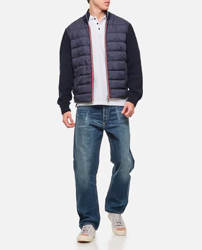 Moncler Padded Cotton Zip-up Cardigan In Night Sky