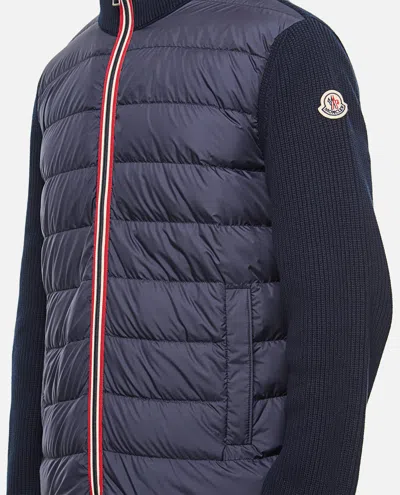 Moncler Padded Cotton Zip-up Cardigan In Night Sky