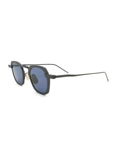Thom Browne Signature Stripes Square Sunglasses In Black