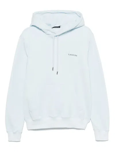 Lanvin Hooded Sweater Pouch Pocket In Blue