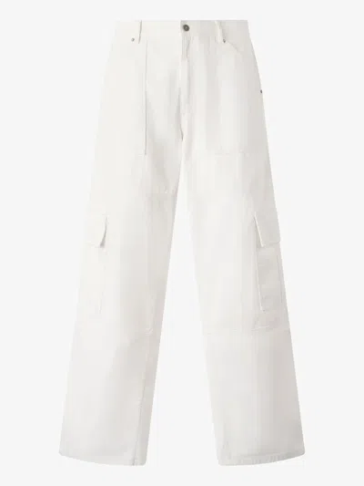 Roberto Cavalli Python-print Pants With Pockets In White