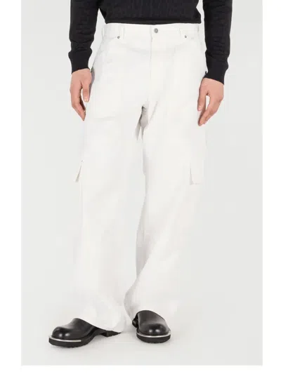 Roberto Cavalli Python-print Pants With Pockets In White