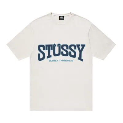 Pre-owned Stussy Burly Threads Pigment Dyed Tee 'natural' In Cream