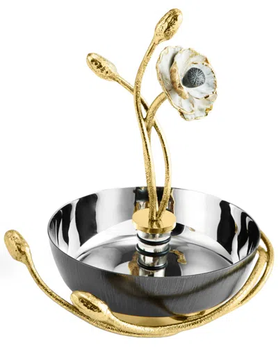 Michael Aram Anemone Wine Coaster & Stopper Set