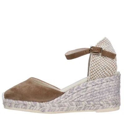 Espadrilles With Heel Beige In Multi