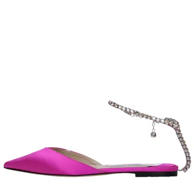 Jimmy Choo Saeda Crystal-embellished Pumps In Fucsia Vivaci