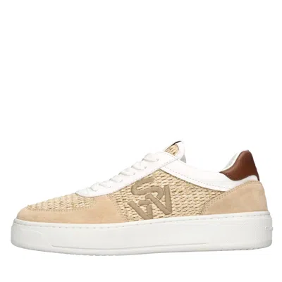 Stuart Weitzman Sw Courtside Raffia Sneakers In Multicolour