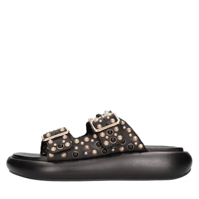 Ash Viking Studded Slide Sandal In Black