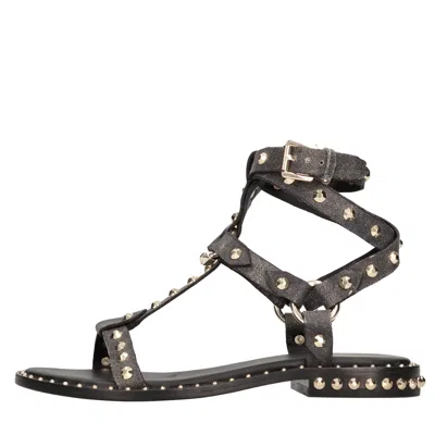 Ash Stud-embellished Leather Sandals In Black