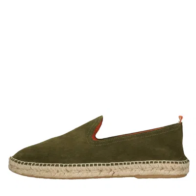 Abarca Suede-leather Loafers In Green